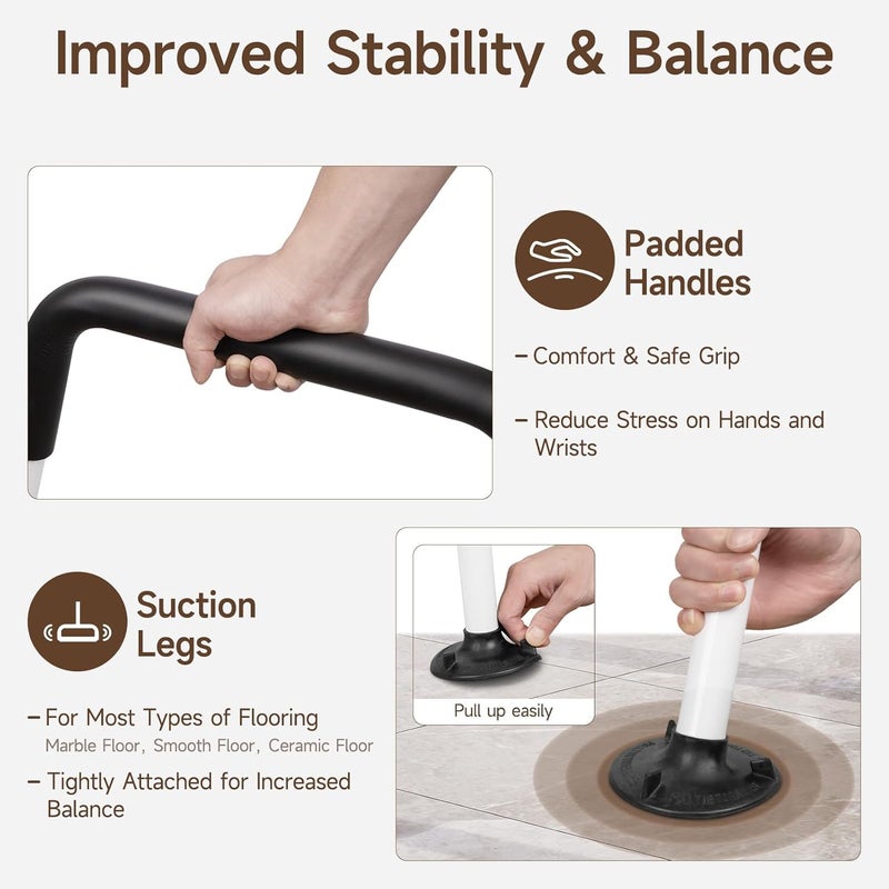 WAYES Toilet Safety Rails, Adjustable Detachable Toilet Frame for Elderly, Seniors, Handicap & Disabled, Foldable Handicap Toilet Handles Fit Most Toilets (300 LB) - Image 5